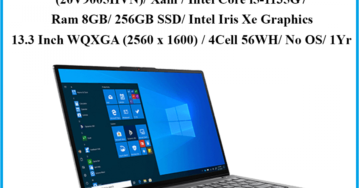 Laptop LENOVO ThinkBook 13s G2 ITL (20V9005HVN)/ Xám / Intel Core i5-1135G7/ Ram 8GB/ 256GB SSD/ Intel Iris Xe Graphics/ 13.3 Inch WQXGA (2560 x 1600) / 4Cell 56WH/ No OS/ 1Yr