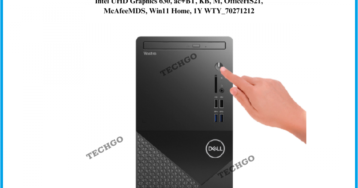 PC Dell Vostro 3888, i3-10105,4GB, 1TB, Intel UHD Graphics 630, ac BT, KB, M, OfficeHS21, McAfeeMDS, Win11 Home, 1Y WTY