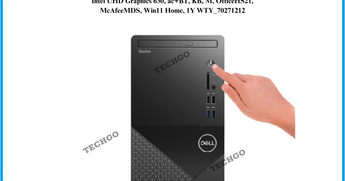 PC Dell Vostro 3888, i3-10105,4GB, 1TB, Intel UHD Graphics 630, ac+BT, KB, M, OfficeHS21, McAfeeMDS, Win11 Home, 1Y WTY