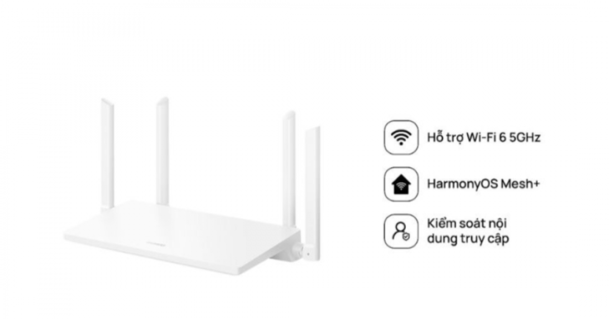 Bộ định tuyến WiFi HUAWEI AX2 | WiFi 6 5GHz hỗ trợ lên đến 1500 Mbps FeiLB Open Market/ Trắng