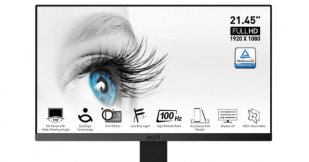 Màn hình máy tính MSI PRO MP223 | 21.5 inch FHD | VA | 100Hz | HDMI | VGA | 2Yr