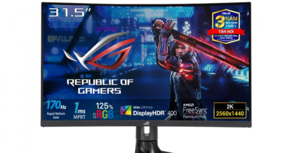 Màn hình máy tính ASUS ROG Strix XG32VC | 31.5 inch UWQHD | VA | 170Hz | 1ms | HDMI + DP + USB | 3Yrs