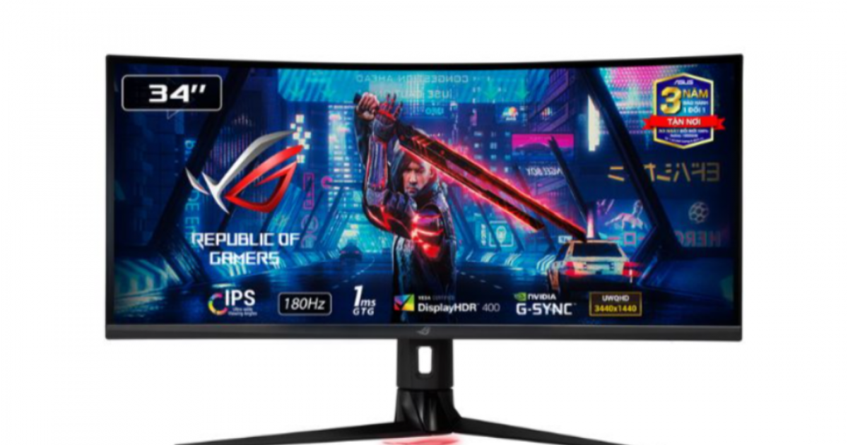 Màn hình máy tính ASUS ROG Strix XG349C | 34 inch UWQHD | IPS | 180Hz | 1ms | HDMI + DP + USB | 3Yrs