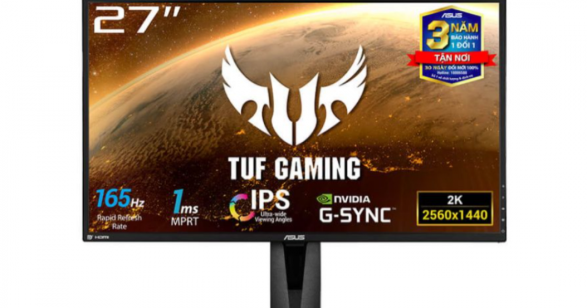 Màn hình Asus TUF Gaming VG27AQ | 27 inch | QHD | IPS | 165Hz | HDMI + DP | 3Yr