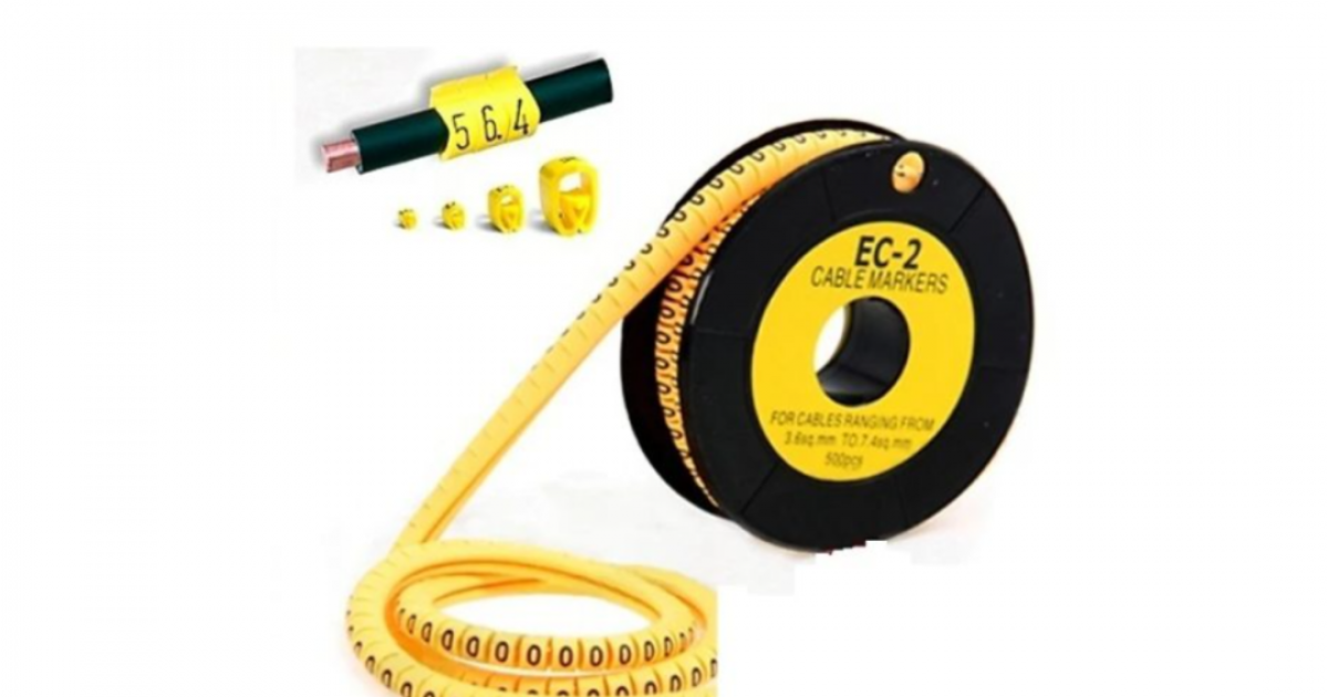 Vòng Đánh Dấu Dây Mạng Số Cat6 Bằng Cao Su 0-9 | 5.000 Số EC2 | 10 Cuộn/ Hộp