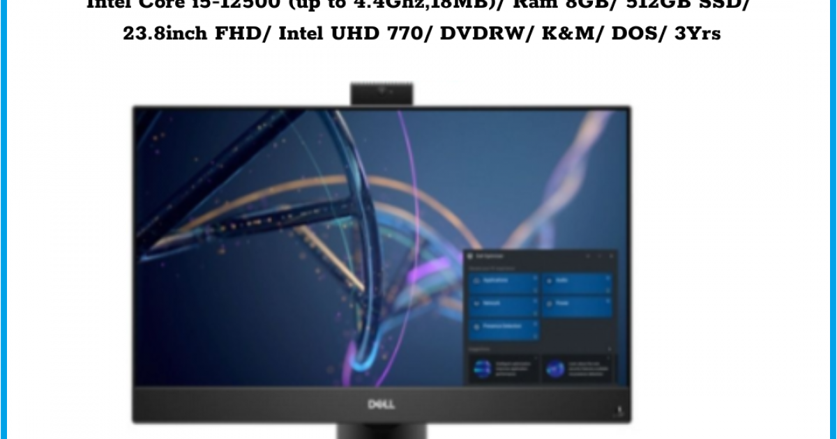 Máy tính để bàn All-in-One Dell Optiplex 7400 (i512500-8g-512g) Intel Core i5-12500 (up to 4.4Ghz,18MB) Ram 8GB 512GB SSD 23.8in