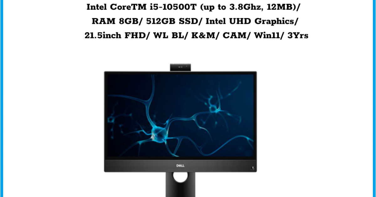 Máy tính để bàn All in one Dell OptiPlex 3280 (42AIO328004) Intel CoreTM i5-10500T (up to 3.8Ghz, 12MB) RAM 8GB 512GB SSD Intel