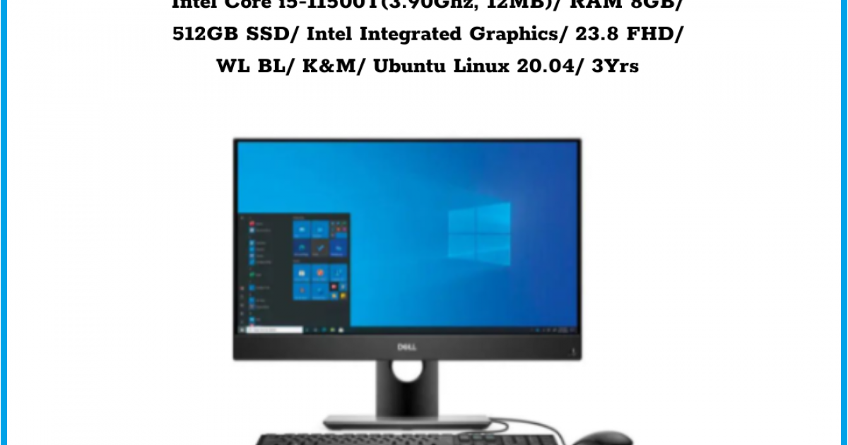 Máy tính để bàn All in one Dell Optiplex 5490 Intel Core i5-11500T(3.90Ghz, 12MB) RAM 8GB 512GB SSD Intel Integrated Graphics 23