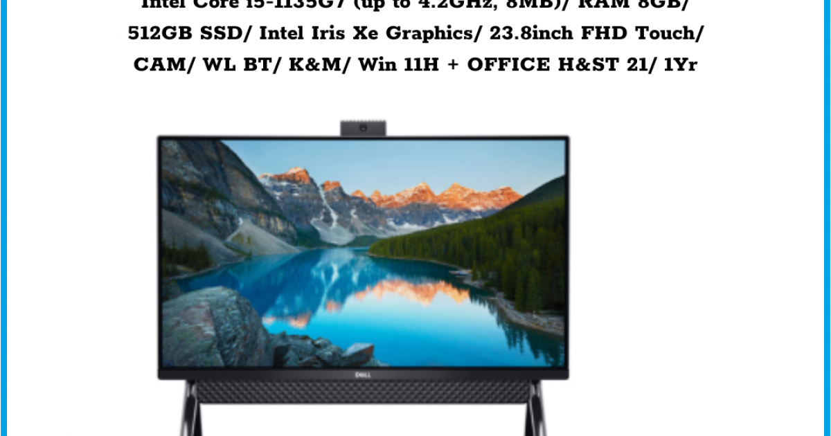 Máy tính để bàn All in one Dell Inspiron Desktops 5400 (42INAIO540012) Intel Core i5-1135G7 (up to 4.2GHz, 8MB) RAM 8GB 512GB SS