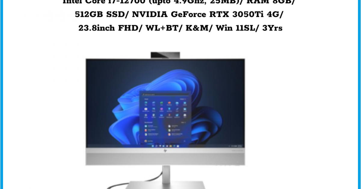 Máy tính để bàn All in one HP EliteOne 840 G9 (76N81PA) Bạc Intel Core i7-12700 (upto 4.9Ghz, 25MB) RAM 8GB 512GB SSD NVIDIA GeF