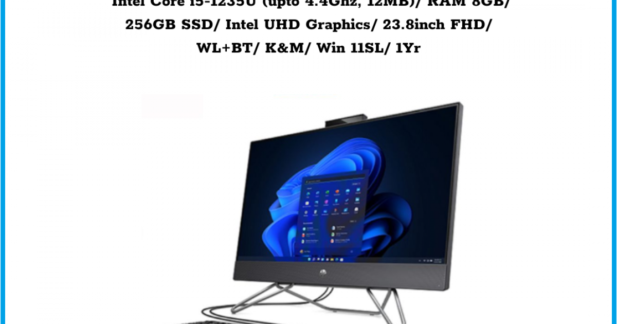 Máy tính để bàn All in one HP ProOne 240 G9 (6M3V0PA) Đen Intel Core i5-1235U (upto 4.4Ghz, 12MB) RAM 8GB 256GB SSD Intel UHD Gr