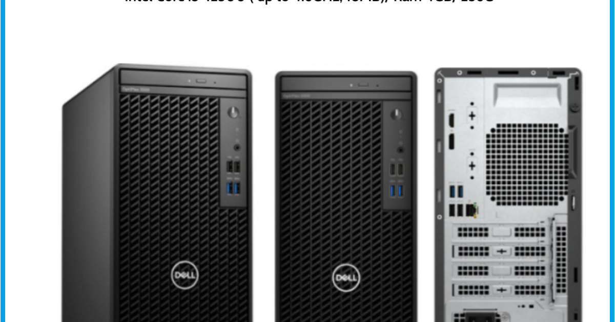 Máy tính để bàn Dell OptiPlex 3000 Tower (42OT300008) Intel Core i5-12500 ( up to 4.6GHz, 18MB) Ram 4GB 256GB SSD Intel UHD Grap