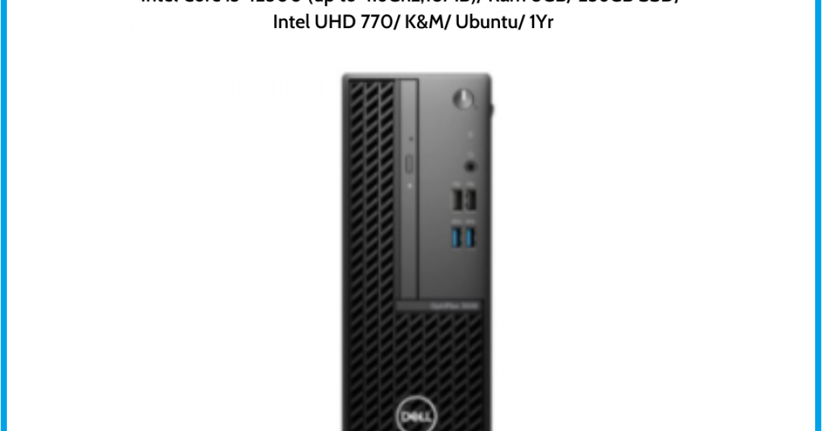 Máy tính để bàn Dell Optiplex 3000SFF (3000SFF-I512500-8G256SSD) Intel Core i5-12500 (up to 4.6Ghz,18MB) Ram 8GB 256GB SSD Intel