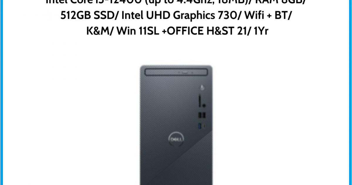 Máy tính để bàn Dell Inspiron 3910 (STI56020W1-8G-512G) Intel Core i5-12400 (up to 4.4Ghz, 18MB) RAM 8GB 512GB SSD Intel UHD Gra