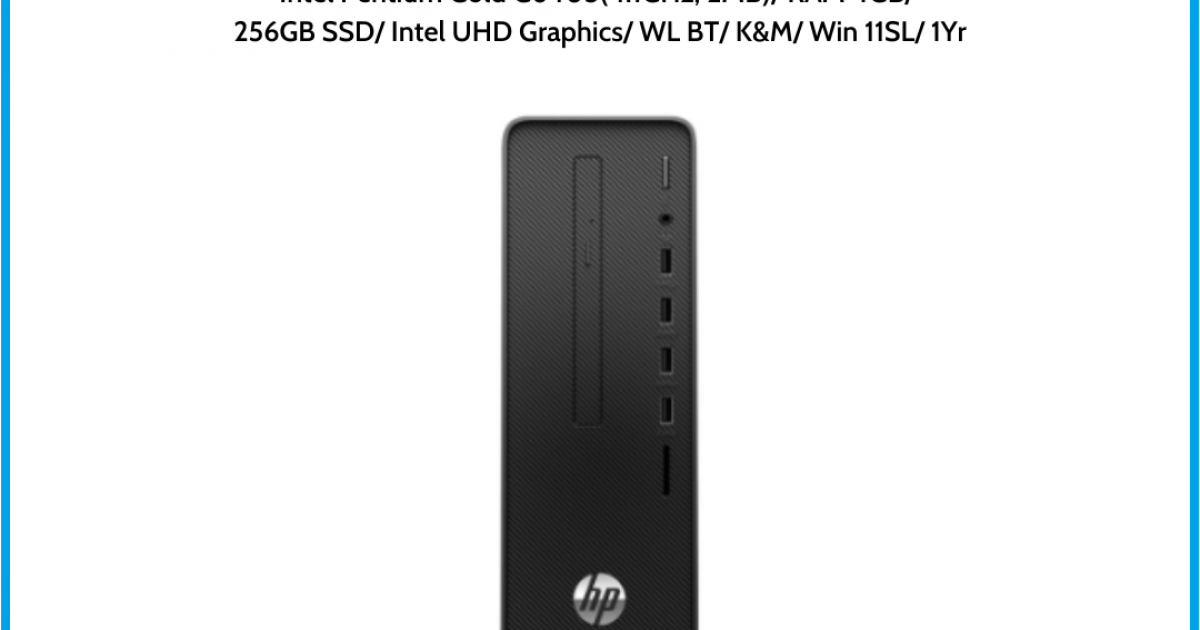 Máy tính để bàn HP 280 Pro G5 SFF (60M20PA) Đen Intel Pentium Gold G6405(4.1GHz, 2MB) RAM 4GB 256GB SSD Intel UHD Graphics WL BT