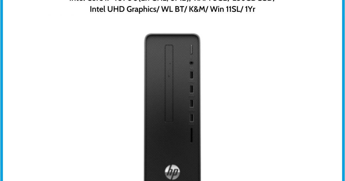 Máy tính để bàn HP 280 Pro G5 SFF (60H32PA) Đen Intel Core i7-10700(2.9GHz, 8MB) RAM 8GB 256GB SSD Intel UHD Graphics WL BT K&M