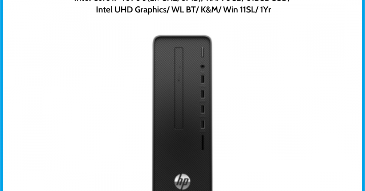 Máy tính để bàn HP 280 Pro G5 SFF (60H34PA) Đen Intel Core i7-10700(2.9GHz, 8MB) RAM 8GB 512GB SSD Intel UHD Graphics WL BT K&M