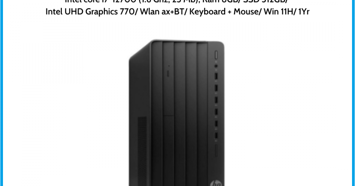 Máy tính để bàn HP Pro Tower 280 G9 (72J49PA) Intel Core i5-12500 (upto 4.60GHz, 18M) RAM 8GB 256GB SSD Intel UHD Graphics WL BT