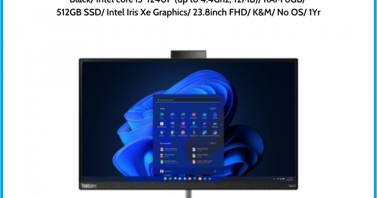 Máy tính để bàn All in one Lenovo ThinkCentre neo 30a 24 (12B0000TVA) Black Intel core i5-1240P (up to 4.4Ghz, 12MB) RAM 8GB 512