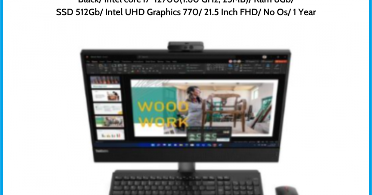 Máy tính để bàn Lenovo All in one ThinkCentre M70a Gen 3 (11VL0003VA) Black Intel core i7-12700(1.60 GHz, 25MB) Ram 8Gb SSD 512G