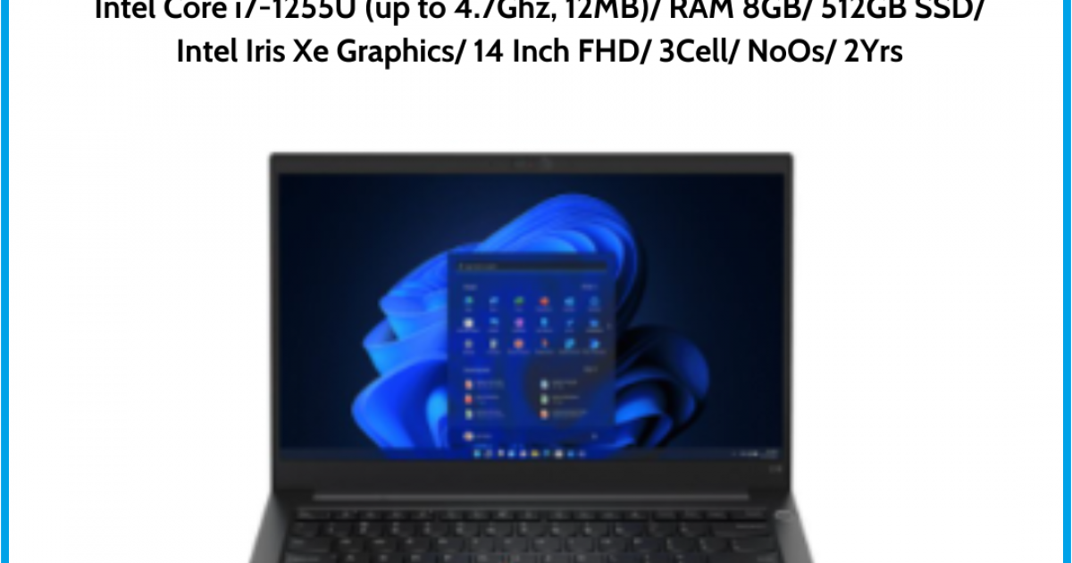 Laptop LENOVO ThinkPad E14 Gen 4 (21E300DSVA) Đen Intel Core i7-1255U (up to 4.7Ghz, 12MB) RAM 8GB 512GB SSD Intel Iris Xe Graph