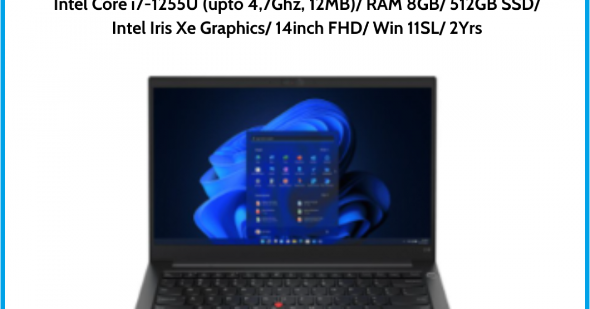 Laptop Lenovo ThinkPad E14 Gen 4 (21E300E3VN)/ Đen/ Intel Core i7-1255U (upto 4,7Ghz, 12MB)/ RAM 8GB/ 512GB SSD/ Intel Iris Xe G