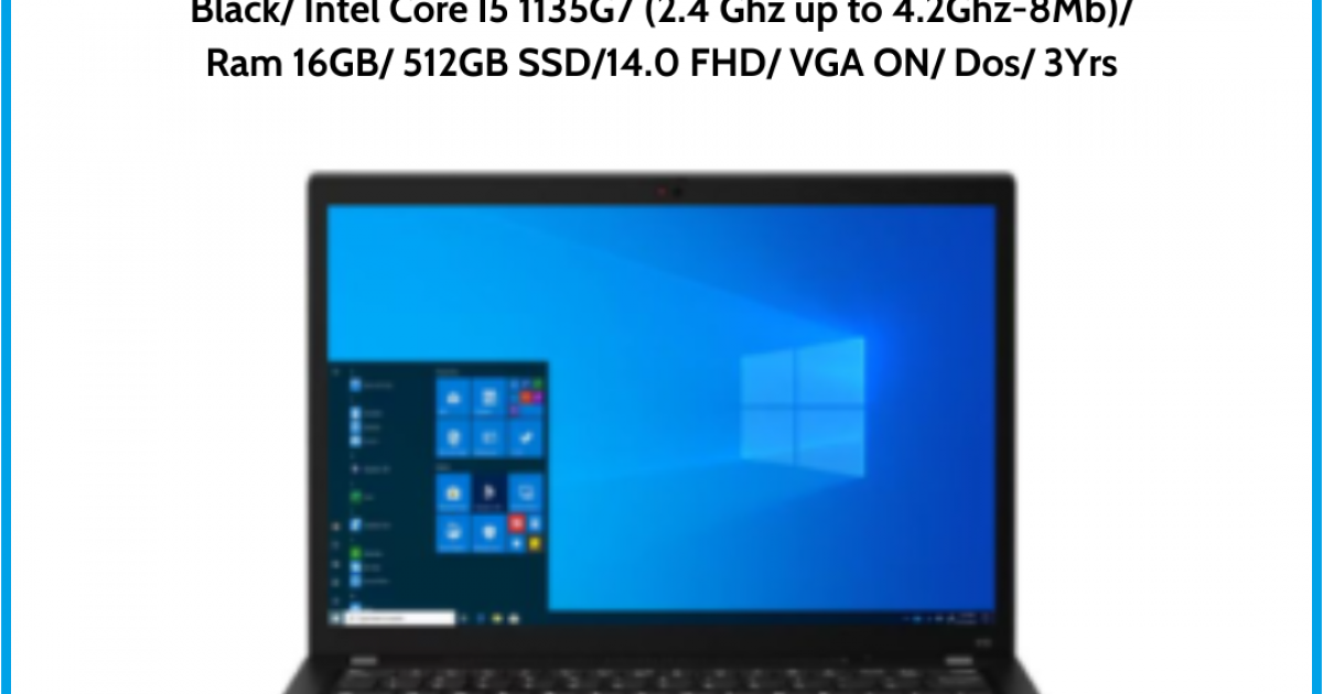 Laptop Lenovo Thinkpad T14 GEN 2 (20W1S6HX00) Black Intel Core I5 1135G7 (2.4 Ghz up to 4.2Ghz-8Mb) Ram 16GB 512GB SSD14.0 FHD V