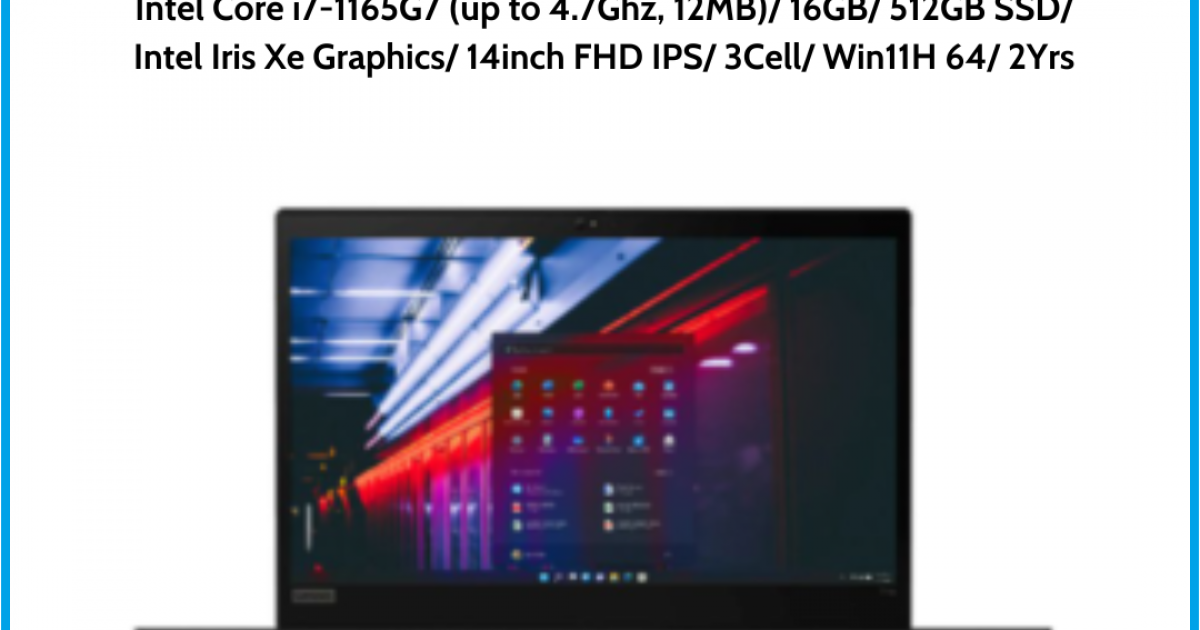 Laptop Lenovo Thinkpad T14 GEN 2 (20W000NLVN) Đen Intel Core i7-1165G7 (up to 4.7Ghz, 12MB) 16GB 512GB SSD Intel Iris Xe Graphic