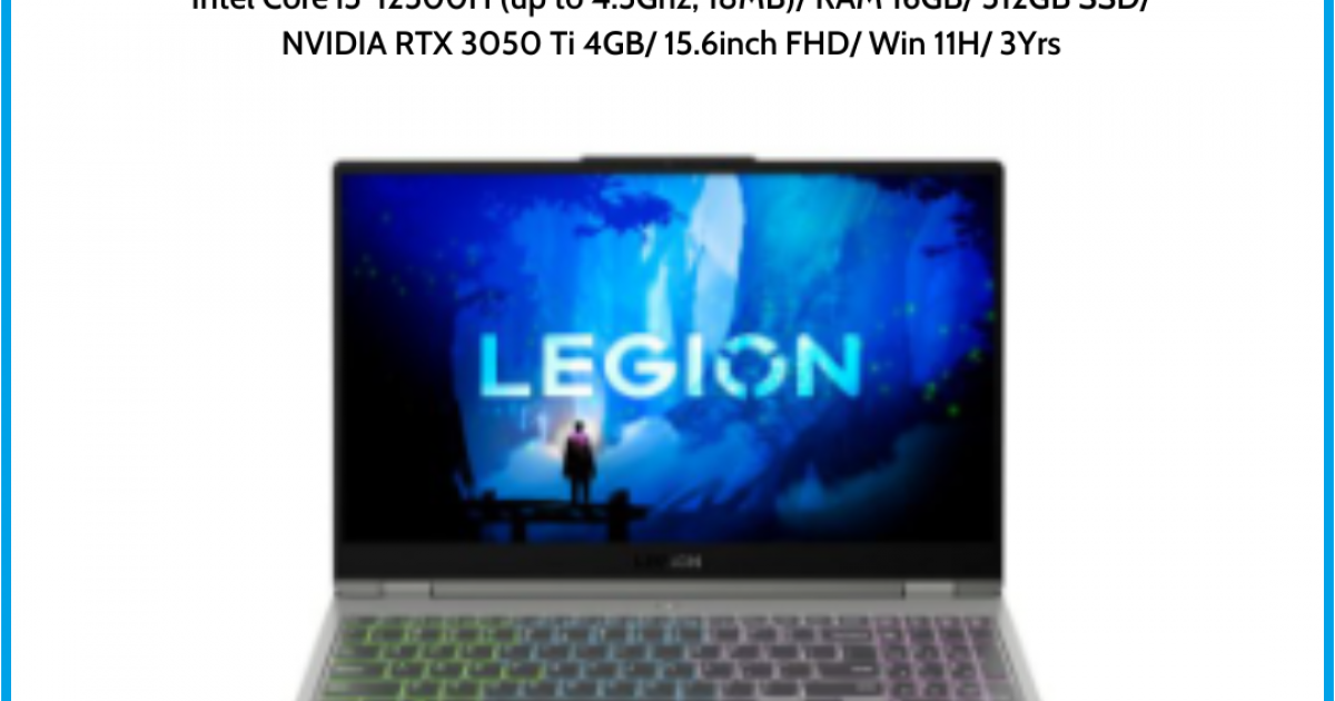 Laptop Lenovo Legion 5 15IAH7H (82RC0090VN) Storm Grey Intel Core i5-12500H (up to 4.5Ghz, 18MB) RAM 16GB 512GB SSD NVIDIA RTX 3