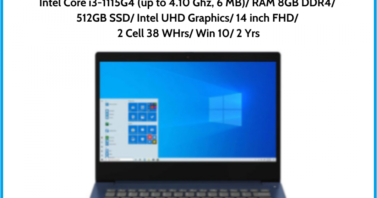 Laptop Lenovo IdeaPad Slim 3 14ITL6 (82H700D6VN) Blue Intel Core i3-1115G4 (up to 4.10 Ghz, 6 MB) RAM 8GB DDR4 512GB SSD Intel U