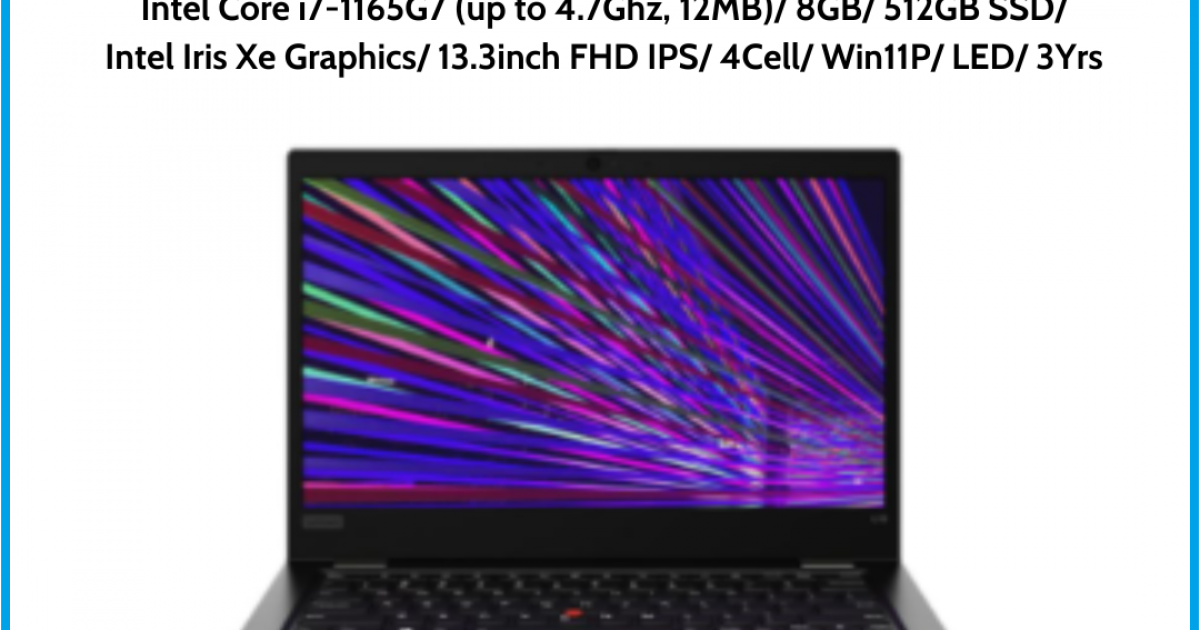 Laptop Lenovo Thinkpad L13 Gen 2 (20VH008XVN) Đen Intel Core i7-1165G7 (up to 4.7Ghz, 12MB) 8GB 512GB SSD Intel Iris Xe Graphics