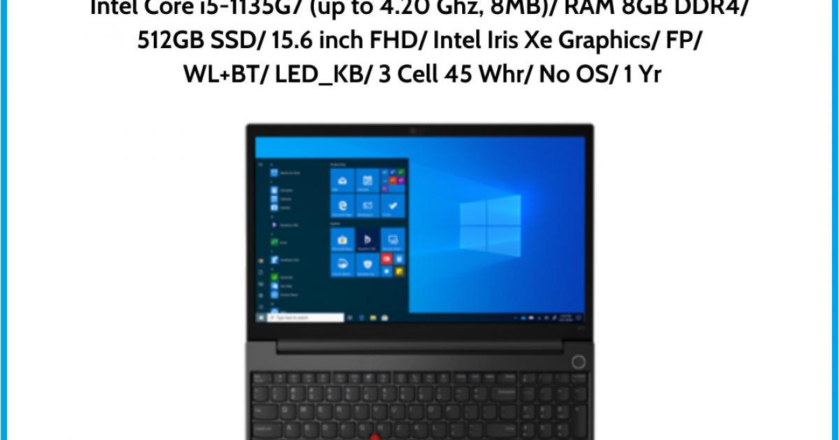 Laptop Lenovo Thinkpad E15 G2 (20TD0080VA) Black Intel Core i5-1135G7 (up to 4.20 Ghz, 8MB) RAM 8GB DDR4 512GB SSD 15.6 inch FHD