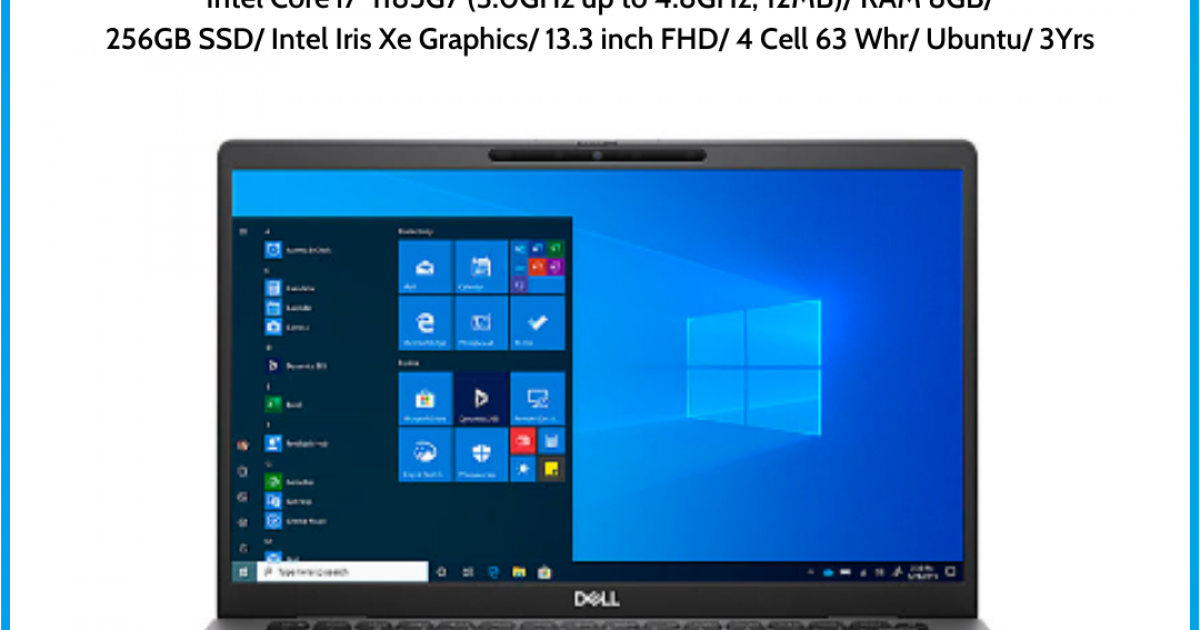 Laptop Dell Latitude 7320 (42LT732002)/ Intel Core i7-1185G7 (3.0GHz up to 4.8GHz, 12MB)/ RAM 8GB/ 256GB SSD/ Intel Iris Xe Grap