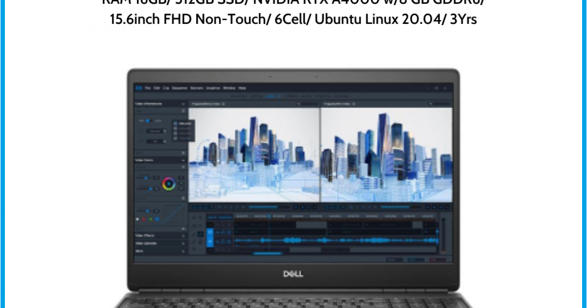 Laptop Dell Mobile Precision 7560/ Intel Core i7-11850H (2.5GHz, 24MB)/ RAM 16GB/ 512GB SSD/ NVIDIA RTX A4000 w/8 GB GDDR6/ 15.6