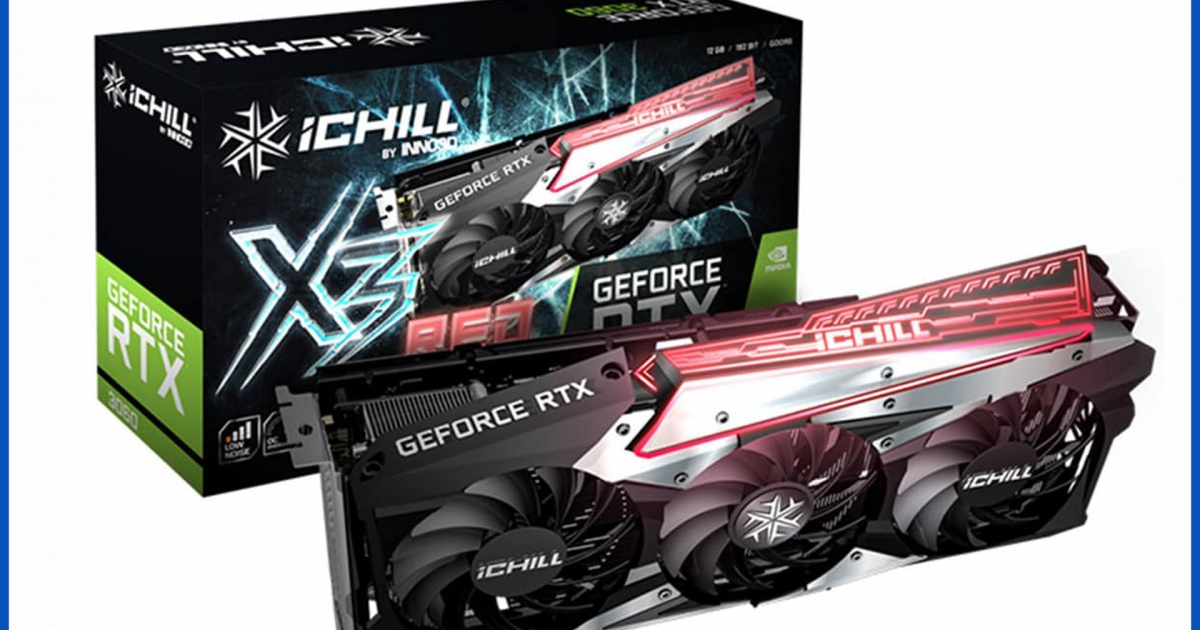 VGA INNO3D GeForce RTX 3060 12GB ICHILL X3 LHR (12GB GDDR6, 192-bit, HDMI +DP, 1x8-pin)