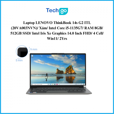 Laptop LENOVO ThinkBook 14s G2 ITL (20VA003NVN)/ Xám/ Intel Core i5-1135G7/ RAM 8GB/ 512GB SSD/ Intel Iris Xe Graphics 14.0 Inch FHD/ 4 Cell/ Win11/ 2Yrs