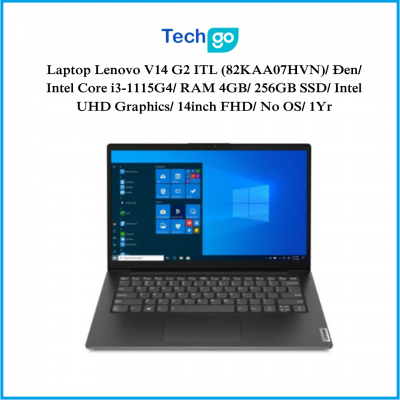 Laptop Lenovo V14 G2 ITL (82KAA07HVN)/ Đen/ Intel Core i3-1115G4/ RAM 4GB/ 256GB SSD/ Intel UHD Graphics/ 14inch FHD/ No OS/ 1Yr