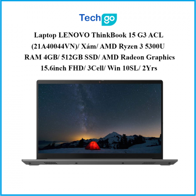 Laptop LENOVO ThinkBook 15 G3 ACL (21A40044VN)/ Xám/ AMD Ryzen 3 5300U/ RAM 4GB/ 512GB SSD/ AMD Radeon Graphics/15.6inch FHD/ 3Cell/ Win 10SL/ 2Yrs