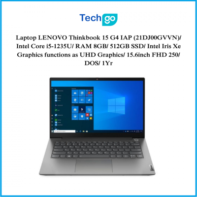 Laptop LENOVO Thinkbook 15 G4 IAP (21DJ00GVVN)/ Intel Core i5-1235U/ RAM 8GB/ 512GB SSD/ Intel Iris Xe Graphics functions as UHD Graphics/ 15.6inch FHD 250/ DOS/ 1Yr