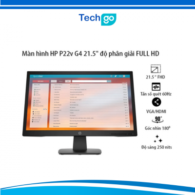 Màn hình máy tính HP P22v G4 21.5- inch Monitor | FHD | TN | VGA | HDMI | 3Yrs_9TT53AA