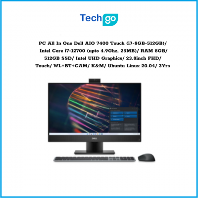 Máy tính để bàn All In One Dell All In One 7400 Touch (i7-8GB-512GB) Intel Core i7-12700 (upto 4.9Ghz, 25MB) RAM 8GB 512GB SSD Intel UH