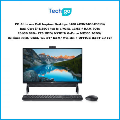 Máy tính để bàn All in one Dell Inspiron Desktops 5400 (42INAIO54D015) Intel Core i7-1165G7 (up to 4.7GHz, 12MB) RAM 8GB 256GB S