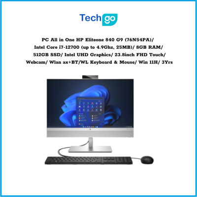 Máy tính để bàn All in One HP Eliteone 840 G9 (76N54PA) Intel Core i7-12700 (up to 4.9Ghz, 25MB) 8GB RAM 512GB SSD Intel UHD Gra