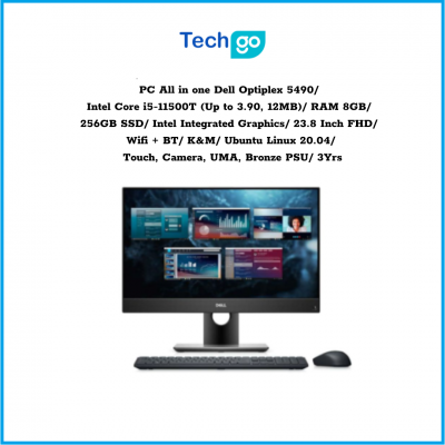 Máy tính để bàn All in one Dell Optiplex 5490 Intel Core i5-11500T (Up to 3.90, 12MB) RAM 8GB 256GB SSD Intel Integrated Graphic