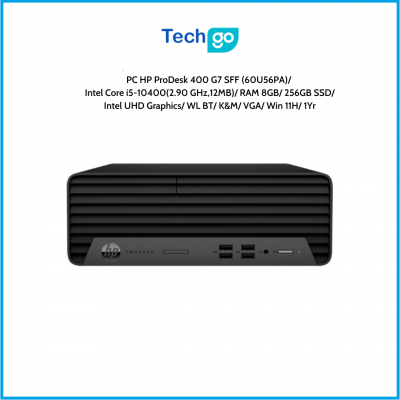 Máy tính để bàn HP ProDesk 400 G7 SFF (60U56PA) Intel Core i5-10400(2.90 GHz,12MB) RAM 8GB 256GB SSD Intel UHD Graphics WL BT K&