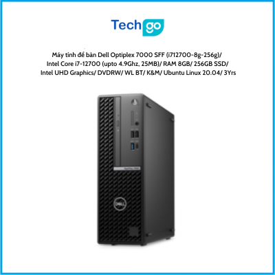 Máy tính để bàn Dell Optiplex 7000 SFF (i712700-8g-256g) Intel Core i7-12700 (upto 4.9Ghz, 25MB) RAM 8GB 256GB SSD Intel UHD Gra