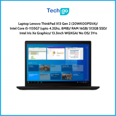 Laptop Lenovo ThinkPad X13 Gen 2 (20WK00PSVA) Intel Core i5-1135G7 (upto 4.2Ghz, 8MB) RAM 16GB 512GB SSD Intel Iris Xe Graphics 