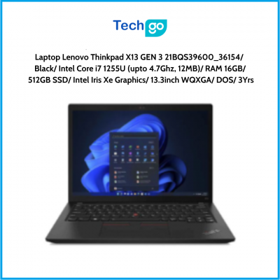 Laptop Lenovo Thinkpad X13 GEN 3 21BQS39600_36154 Black Intel Core i7 1255U (upto 4.7Ghz, 12MB) RAM 16GB 512GB SSD Intel Iris Xe