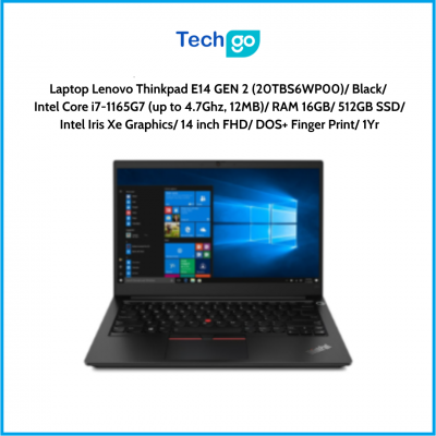 Laptop Lenovo Thinkpad E14 GEN 2 (20TBS6WP00) Black Intel Core i7-1165G7 (up to 4.7Ghz, 12MB) RAM 16GB 512GB SSD Intel Iris Xe G