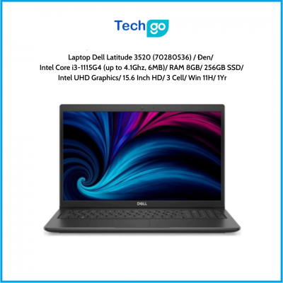 Laptop Dell Latitude 3520 (70280536) / Đen/ Intel Core i3-1115G4 (up to 4.1Ghz, 6MB)/ RAM 8GB/ 256GB SSD/ Intel UHD Graphics/ 15